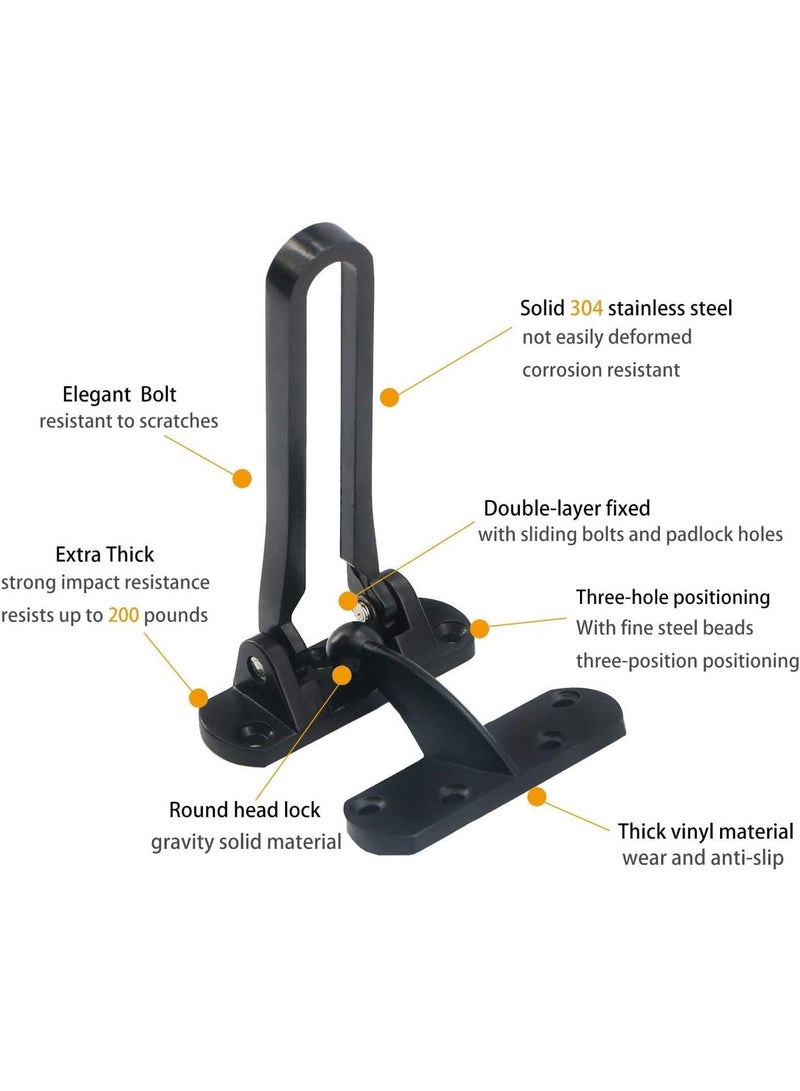 Home Security Door Reinforcement Lock | Thickened Solid 304 Stainless Steel Swing Bar Lock for Child Safety - Image 3